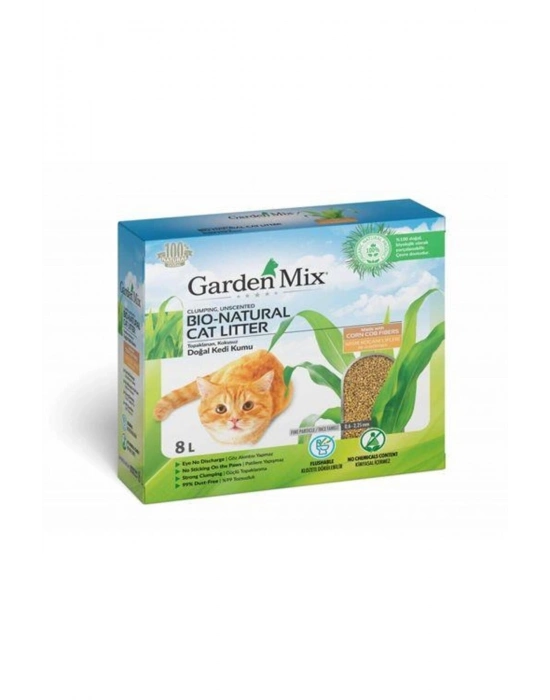Gardenmix Topaklanan Mısır Lifli Kedi Kumu 8l