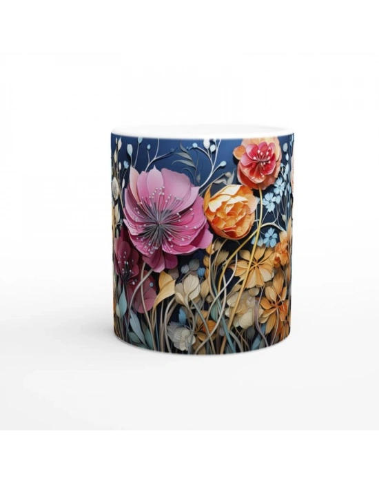 Gece Bahçesi Çiçekleri Kupa Bardak