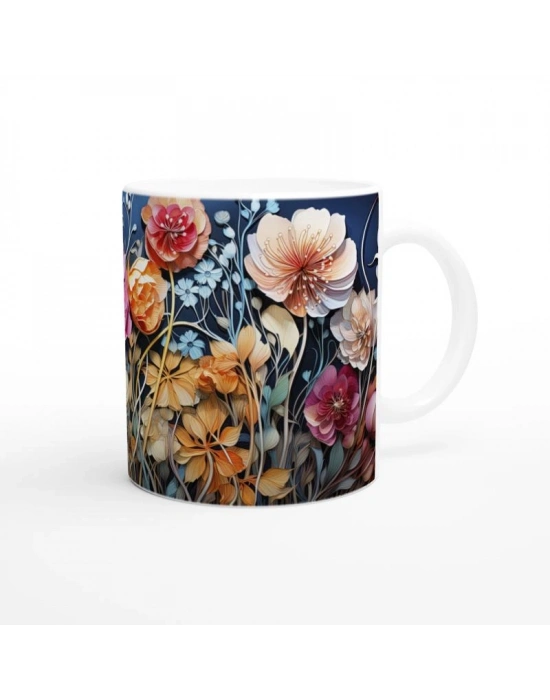 Gece Bahçesi Çiçekleri Kupa Bardak