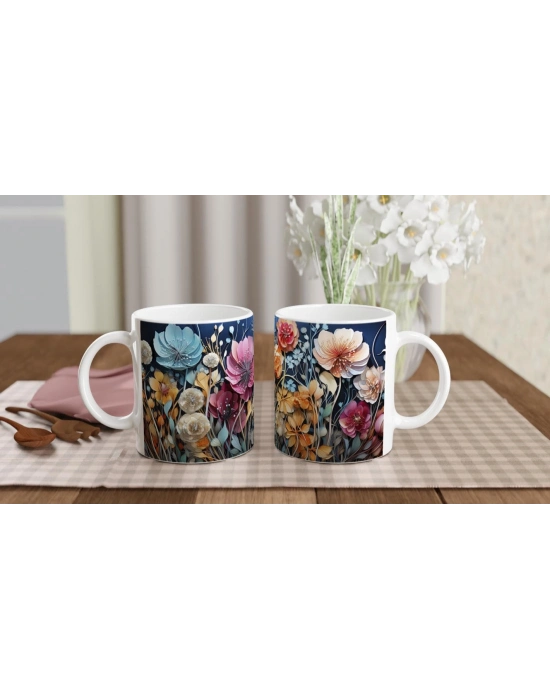 Gece Bahçesi Çiçekleri Kupa Bardak