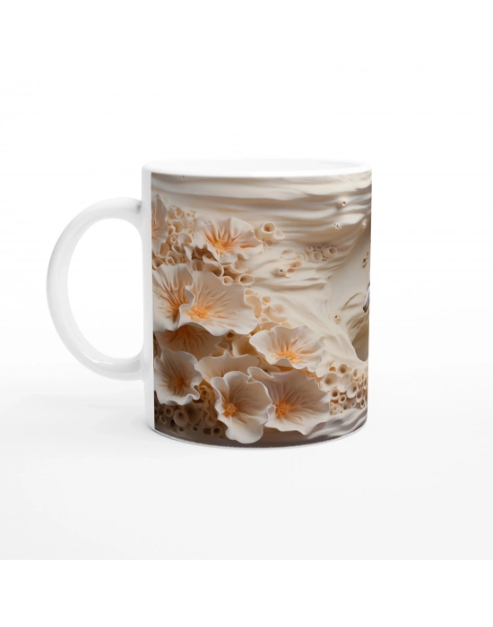 Gece Deniz Manzaralı Yunus Desenli Su Altı Temalı Kupa Bardak