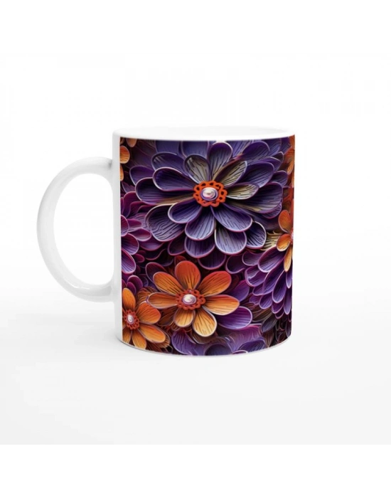 Gece Işıltısı Çiçekli Kupa Bardak