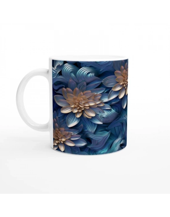 Gecenin Zarafeti Çiçek Desenli Kupa Bardak