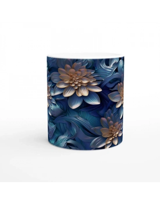 Gecenin Zarafeti Çiçek Desenli Kupa Bardak