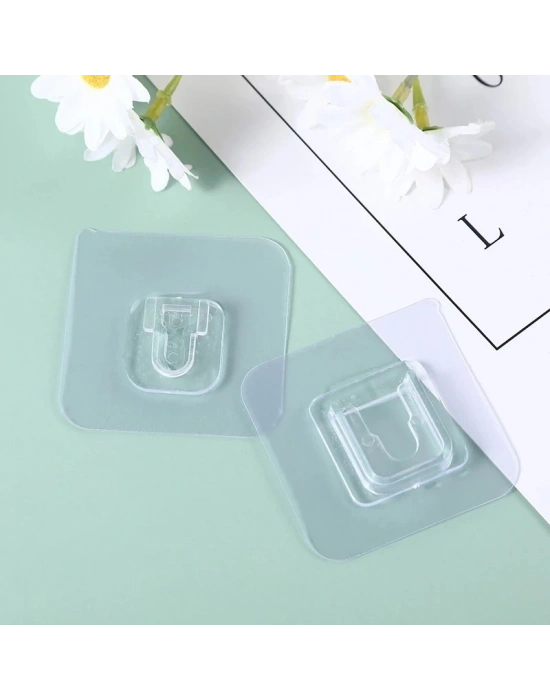 Geçmeli Eşya Sabitleme Klipsleri Şeffaf 4 Lü Set