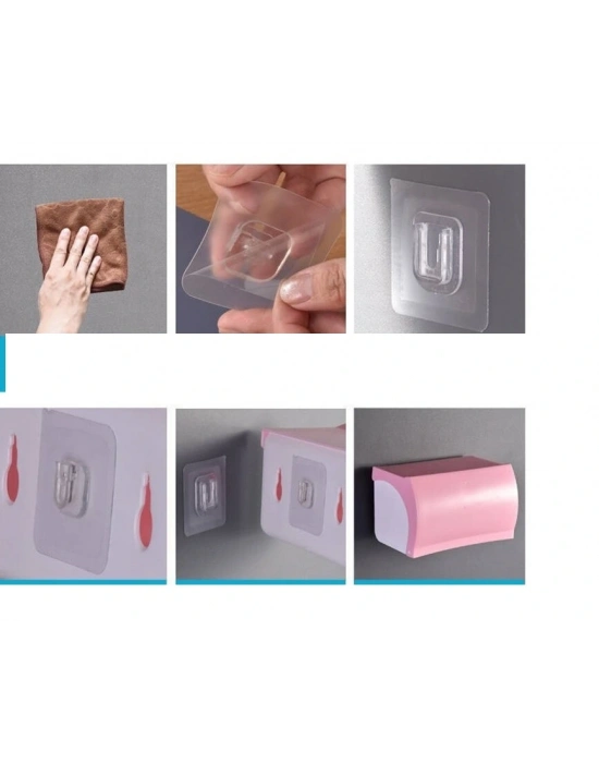 Geçmeli Eşya Sabitleme Klipsleri Şeffaf 4 Lü Set