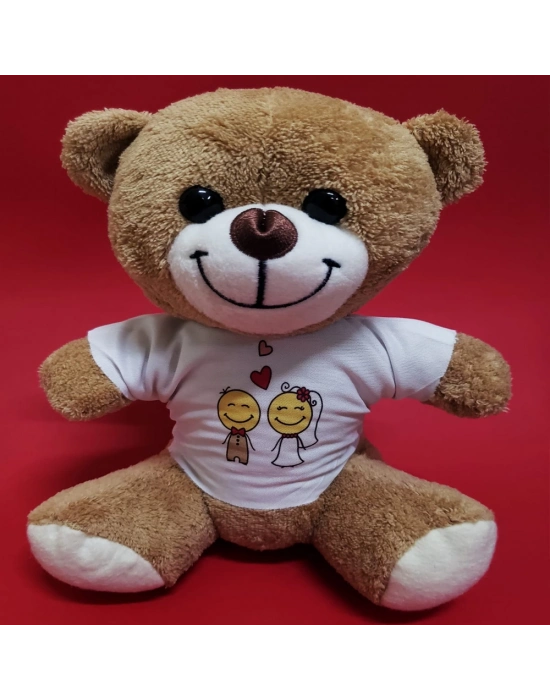 Gelin Damat Tasarım Tişörtlü Sevimli Ayıcık