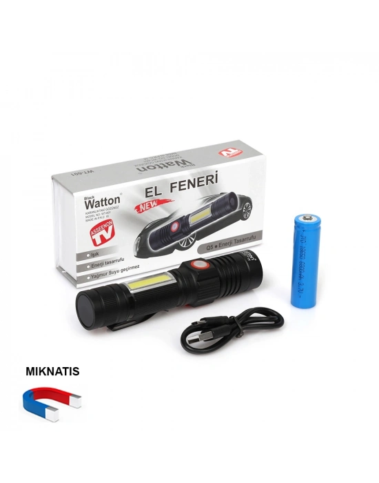 Geniş Açılı P50 Led Şarjlı El Feneri Wt-601