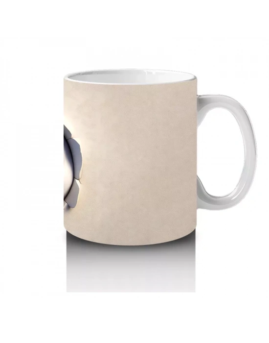 Geniş Gözlü Komik Yüz Maskotu – Baskılı Kahve Kupası