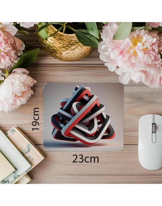 Geometrik Yüzey Kompozisyonlu Mousepad - 19x23 cm 2 mm Dikdörtgen İthal Baskılı Mouse Pad