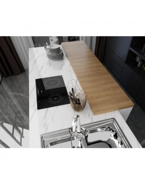 Doğal Mermer Desenli Yapışkanlı Tezgah Folyosu 5M