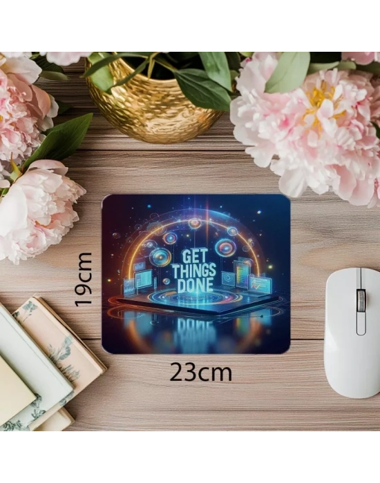 Get Things Done Temalı Enerjik Mousepad - 19x23 cm 2 mm Dikdörtgen İthal Baskılı Mouse Pad
