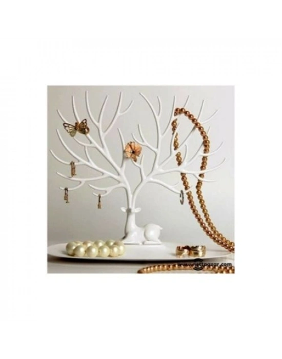 Geyik Tasarımlı Takı Standı Beyaz