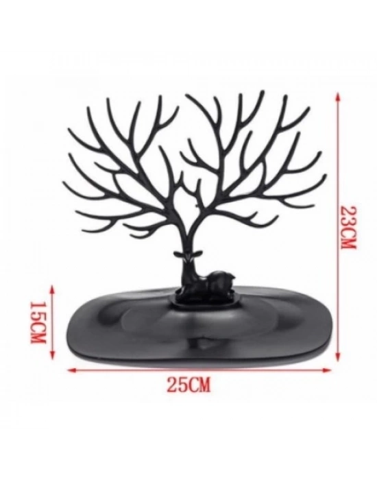 Geyik Tasarımlı Takı Standı Siyah