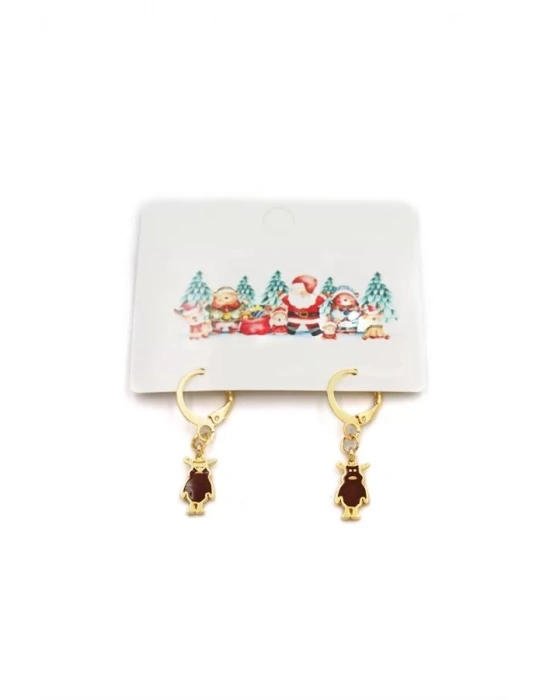 Geyik Yılbaşı Küpe - Altın