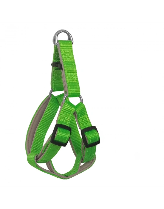 Gezdirme Kayışlı Dokuma Köpek Göğüs Tasma Seti 52*73-110 cm Neon Yeşil