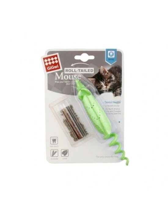 Gigwi Fare Şeklinde Catnipli Plastik Kedi Oyuncağı 16 Cm Yeşil