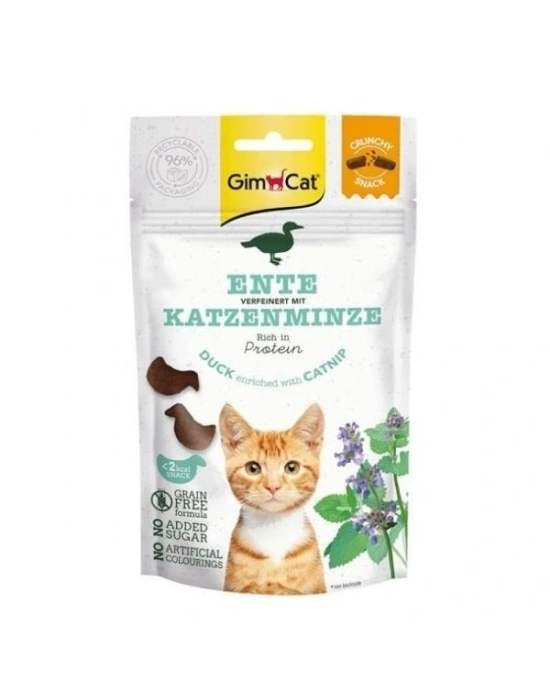 Gimcat Crunchy Snacks Ördekli ve Kedi Naneli Tahılsız Kedi Ödül Maması 1 Adet 50 Gr