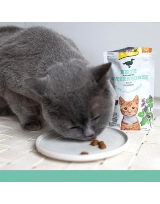 Gimcat Crunchy Snacks Ördekli ve Kedi Naneli Tahılsız Kedi Ödül Maması 1 Adet 50 Gr
