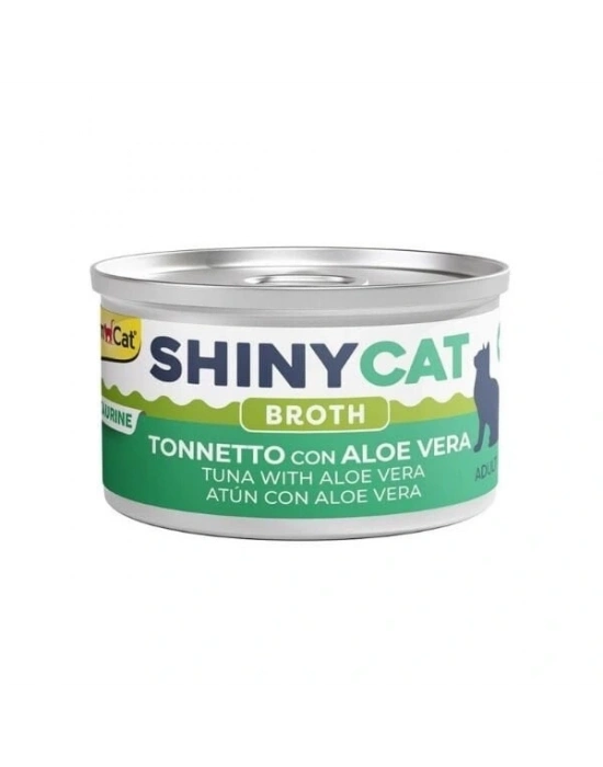 Gimcat Shinycat Broth Sos İçinde Aloe Veralı ve Ton Balıklı Yetişkin Konserve Kedi Maması 70 Gr