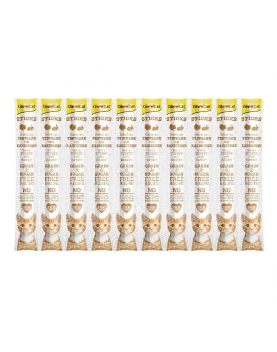 Gimcat Sticks Hindi ve Tavşan Etli Çubuk Kedi Ödül Maması 1 Adet 50 Gr