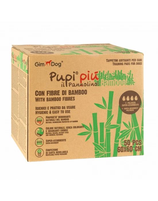 Gimdog Pupi Piu Bamboo Köpek Tuvalet Eğitim Pedi 60x60 Cm 50 Adet
