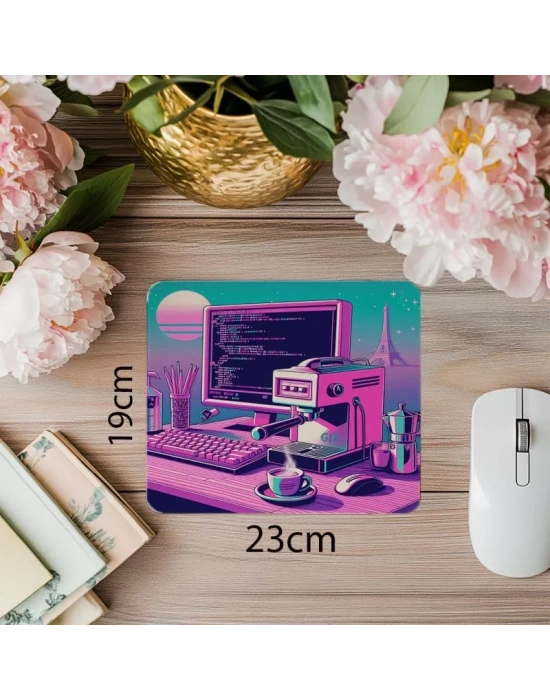Git Branch Projeksiyonlu Mousepad – Espresso Önü - 19x23 cm 2 mm Dikdörtgen İthal Baskılı Mouse Pad