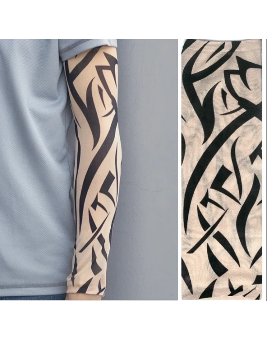 Giyilebilir Kol Dövmesi Çorap Dövme 3d Baskılı Kol Bacak Dövme 2 Adet Model 10