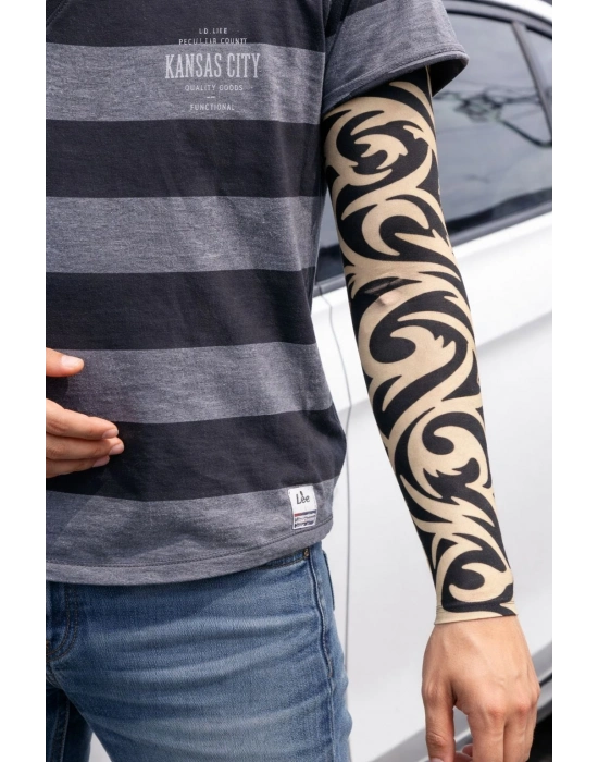 Giyilebilir Kol Dövmesi Çorap Dövme 3d Baskılı Kol Bacak Dövme 2 Adet Model 14