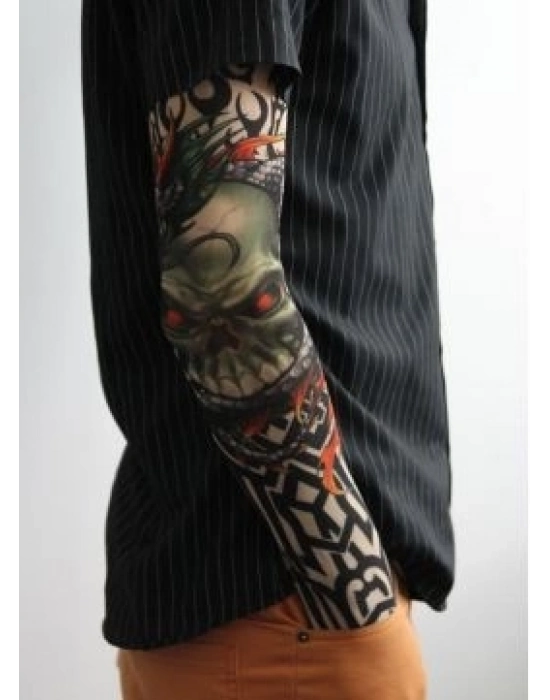 Giyilebilir Kol Dövmesi Çorap Dövme 3d Baskılı Kol Bacak Dövme 2 Adet Model 18