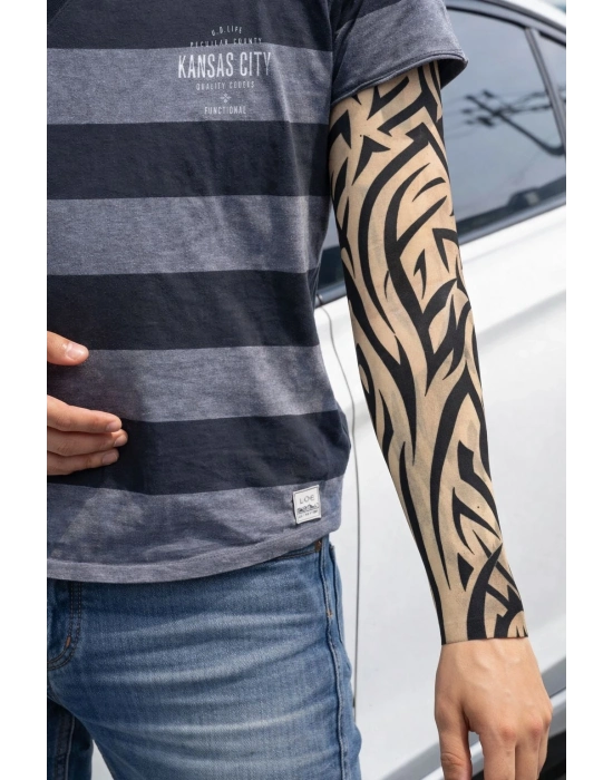 Giyilebilir Kol Dövmesi Çorap Dövme 3d Baskılı Kol Bacak Dövme 2 Adet Model 2