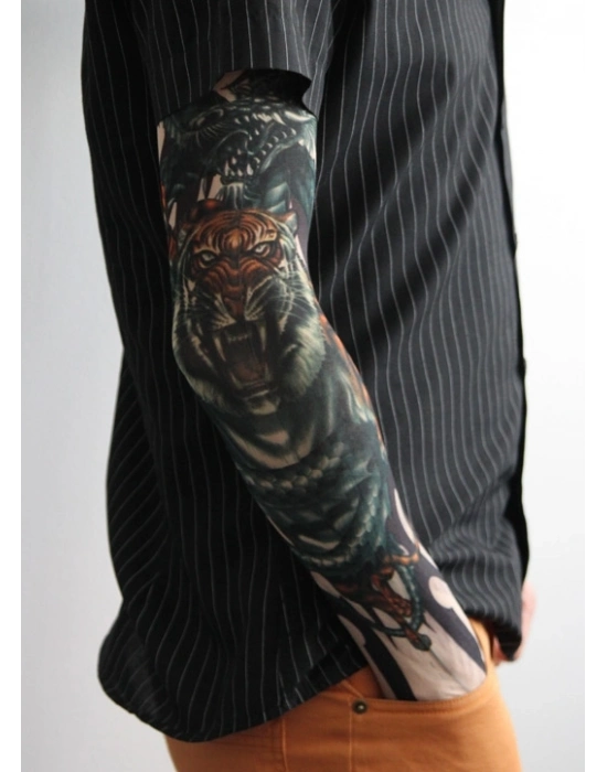 Giyilebilir Kol Dövmesi Çorap Dövme 3d Baskılı Kol Bacak Dövme 2 Adet Model 3