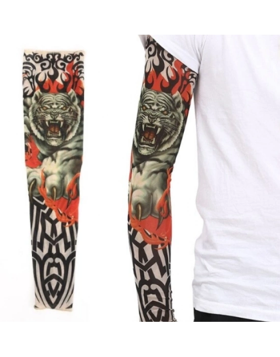 Giyilebilir Kol Dövmesi Çorap Dövme 3d Baskılı Kol Bacak Dövme 2 Adet Model 8