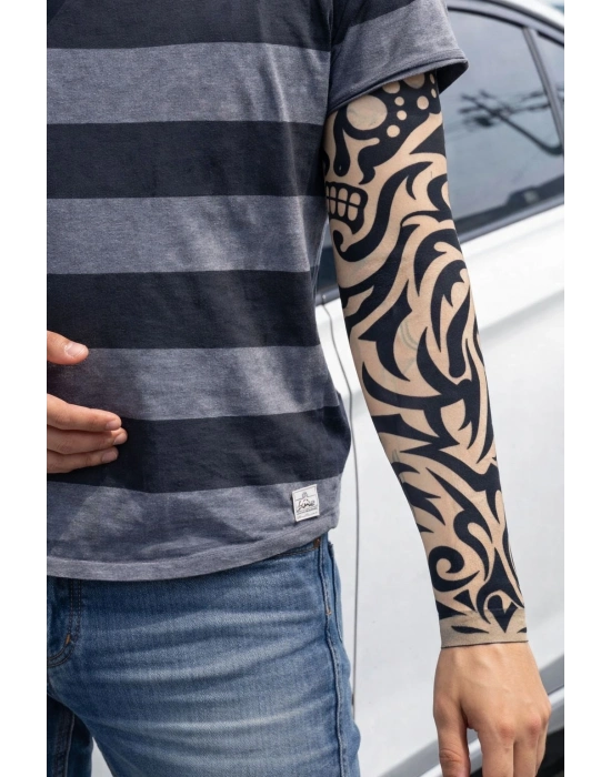 Giyilebilir Kol Dövmesi Çorap Dövme 3d Baskılı Kol Bacak Dövme 2 Adet Model 9