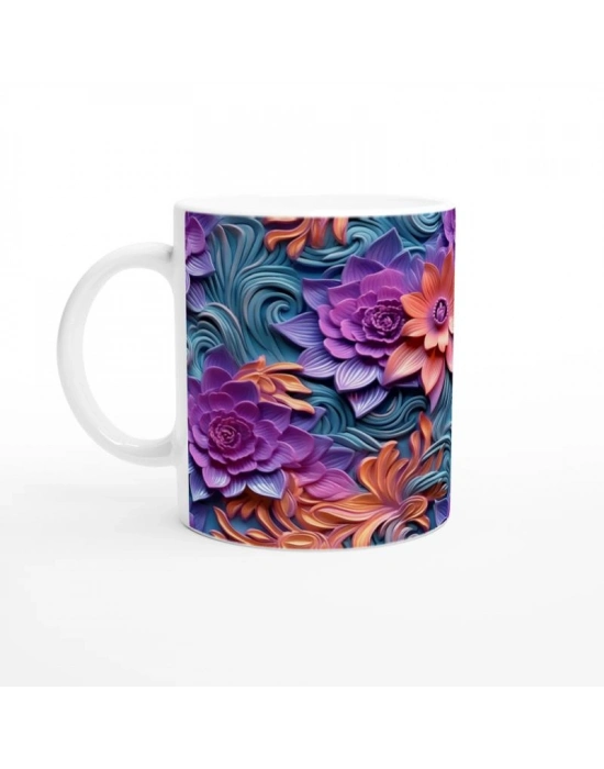 Gizemli Akşam Işığı Çiçek Desenli Kupa Bardak