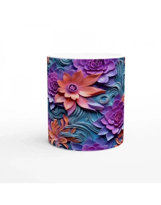 Gizemli Akşam Işığı Çiçek Desenli Kupa Bardak