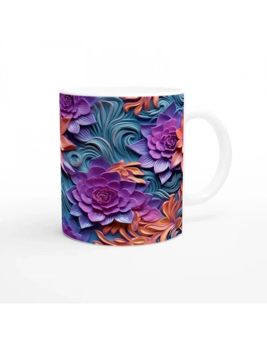 Gizemli Akşam Işığı Çiçek Desenli Kupa Bardak