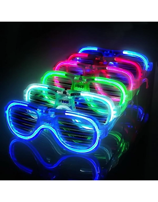 Glow Işıklı Panjur Parti Gözlüğü 12 Adet