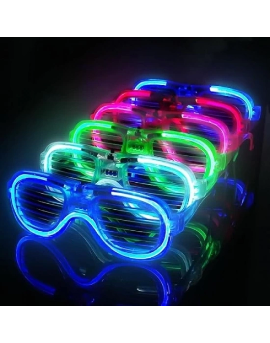 Glow Işıklı Panjur Parti Gözlüğü 12 Adet