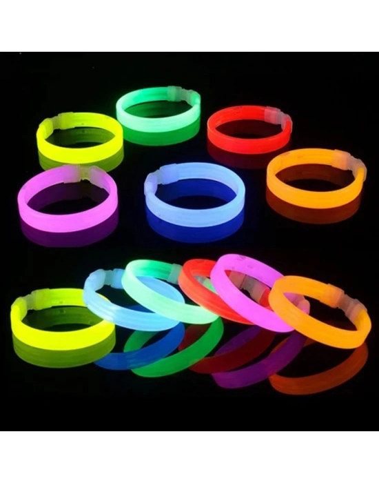 Glow Kalın Bileklik 12’li Set | Baskıya Uygun Renkli Model