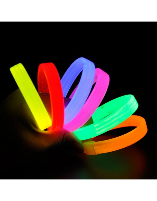 Glow Partisi Fosforlu Ekstra Kalın Bileklik 6 Renk 6’lı Set – Baskı Yapılabilir
