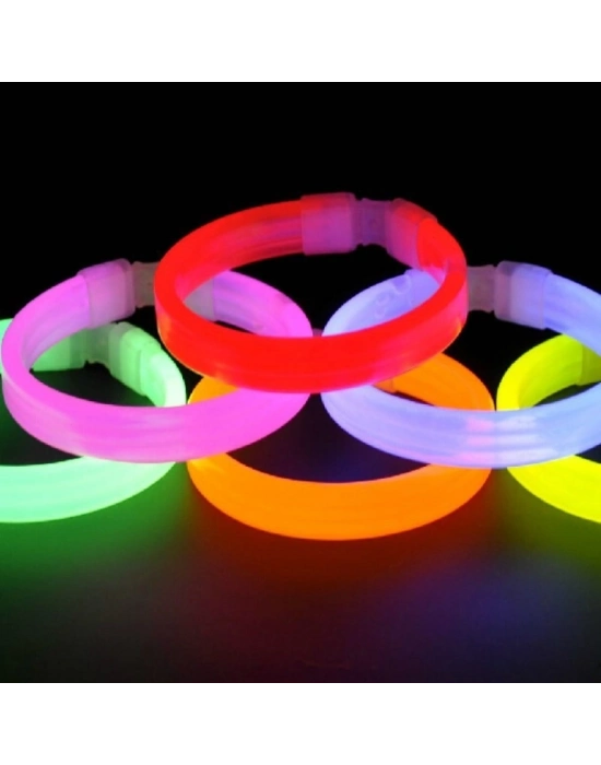 Glow Partisi Fosforlu Ekstra Kalın Bileklik 6 Renk 6’lı Set – Baskı Yapılabilir