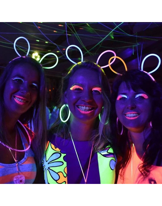 Glow Taç Fosforlu Taç Karışık Renk 12 Adet