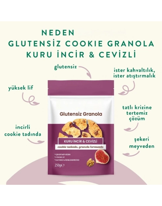Glutensiz Granola Kuru İncir ve Cevizli 250 Gr