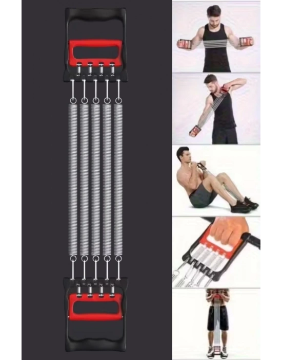 ®  Göğüs Genişletme ve Kuvvet Egzersiz Aleti – 5 Yaylı 5 Kademeli Ayarlanabilir Fitness ve Kuvvet Antrenmanı Ekipmanı