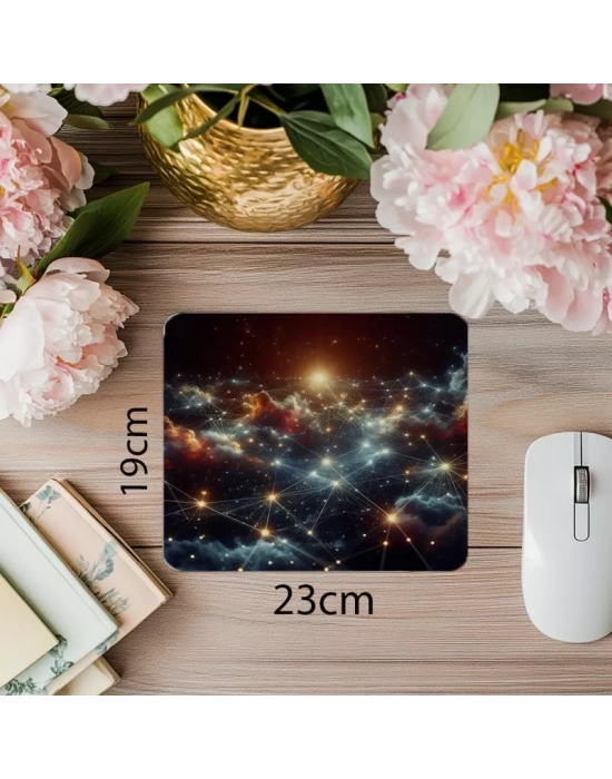 Gökbilim Temalı Modern Space Mouse Pad - 19x23 cm 2 mm Dikdörtgen İthal Baskılı Mouse Pad