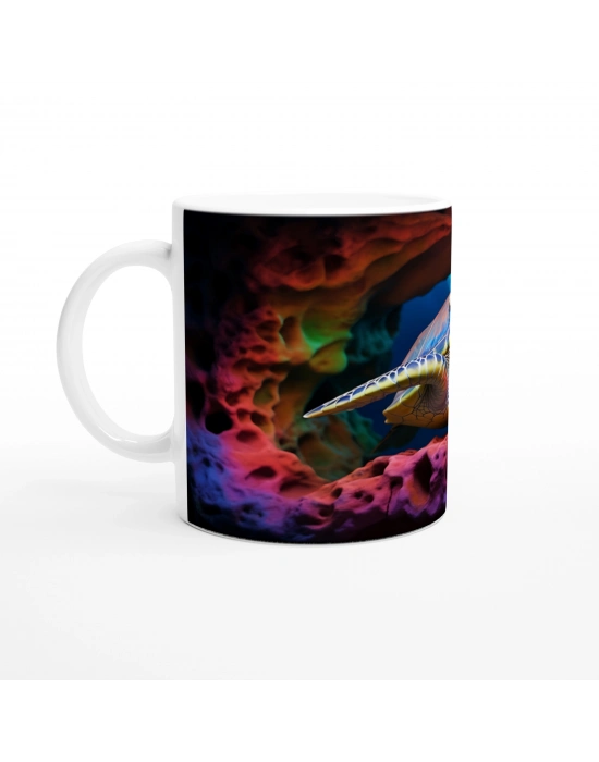 Gökkuşağı Kayalıklarında Yüzen Kaplumbağa Kupa Bardak