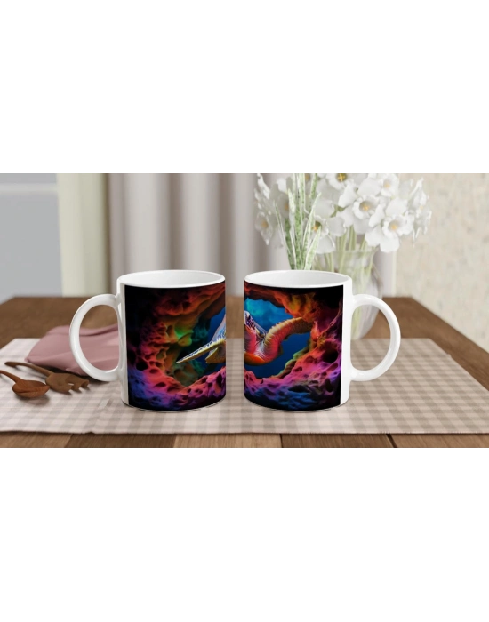 Gökkuşağı Kayalıklarında Yüzen Kaplumbağa Kupa Bardak