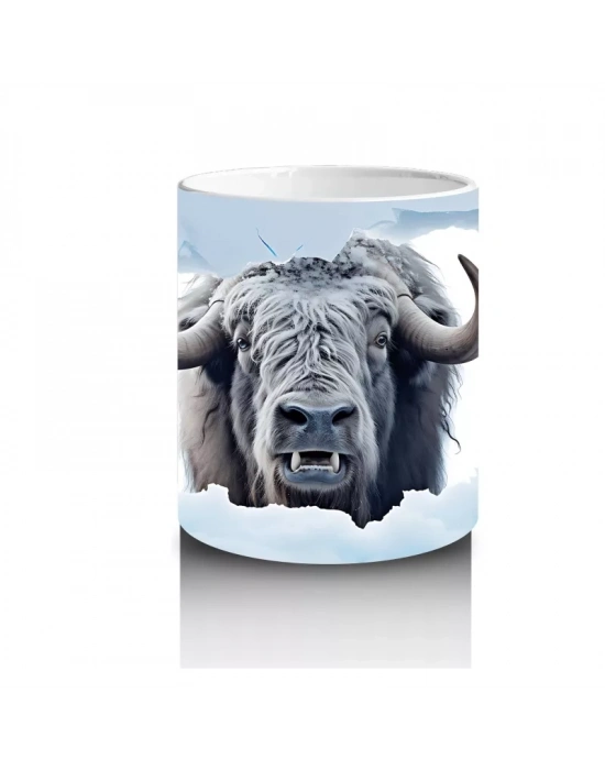 Gökyüzü Fonunda Yaban Mandası Figürü – Baskılı Kupa