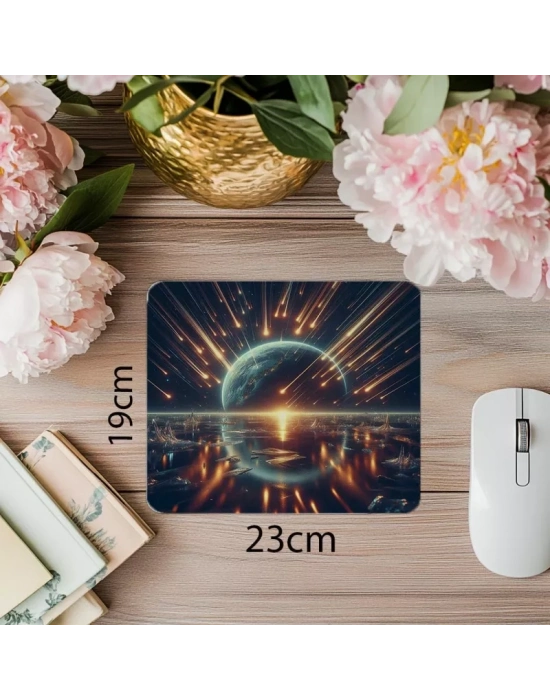 Gökyüzünden Düşen Parlak Parçalar Mouse Pad - 19x23 cm 2 mm Dikdörtgen İthal Baskılı Mouse Pad
